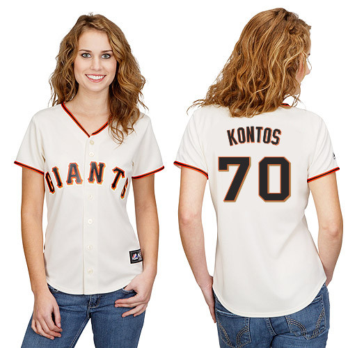 George Kontos #70 mlb Jersey-San Francisco Giants Women's Authentic Home White Cool Base Baseball Jersey